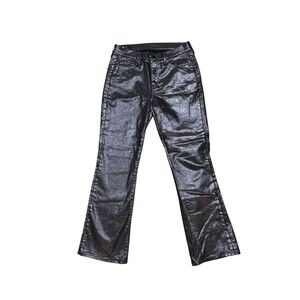 Gap Black Silver Denim Jeans Waxed Glittery Metallic Shiny Pants Bling 30 Short